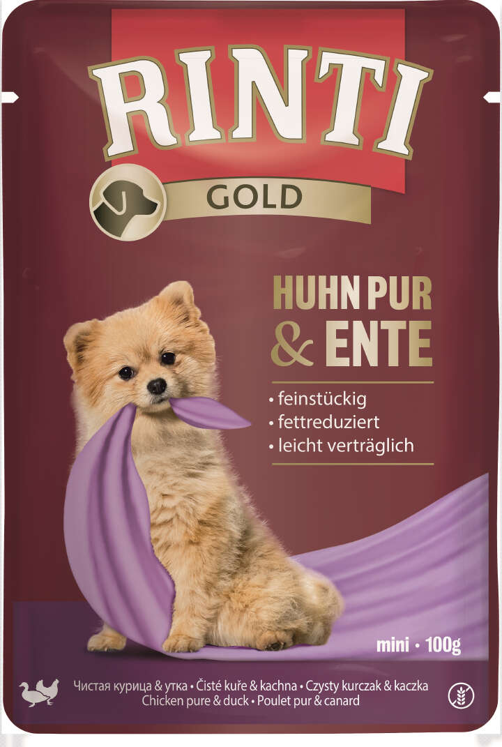 RINTI Hunde-Nassfutter Gold Huhn Pur mit Ente